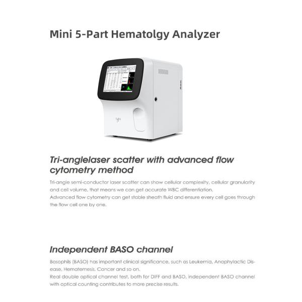 Automated Quick Tester 5-part Blood Counter Biochemical Analysis System Classification