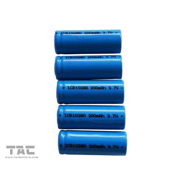 3.7V Lithium ion Cylindrical Battery ICR10280 200mAh