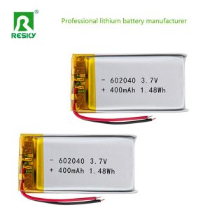 Solar Lithium Polymer Battery Cell 602040 450mAh 3.7V Rechargeable Lipo Battery