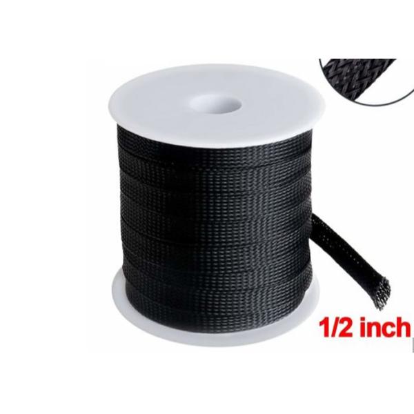 Cable Electrical Braided Sleeving 6mm/ 25mm Flame Retardant Polyester Material