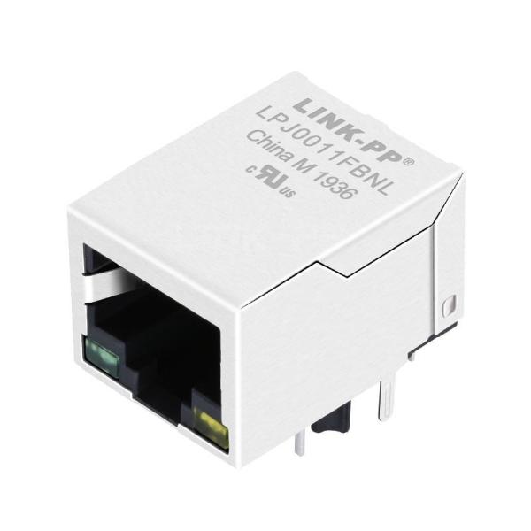 LPJ0011FBNL RJ45 Female Connector with 100 Base-T Magnetics 1x1 Port Tab Down