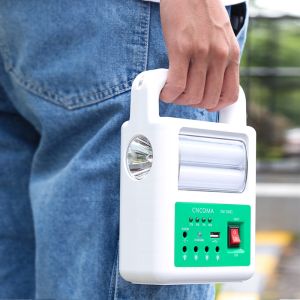 Portable Solar Power Bank Panel 2 LED Lamp with USB Cable Battery Charger