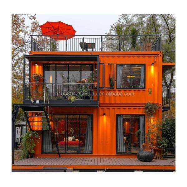 Quality Modern Design Double-Storey Container House with Expandable Outdoor Space and Galvanized Steel Square Tubes Main Structure for sale
