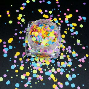 Art Body Function Neon Polyester Glitter Mixed Shape Glitter Neon Glow Uv