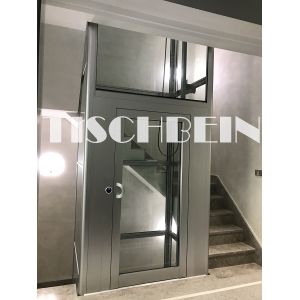 Golden Color Steel Structure Shaft Residential Building Home Elevators 300kg