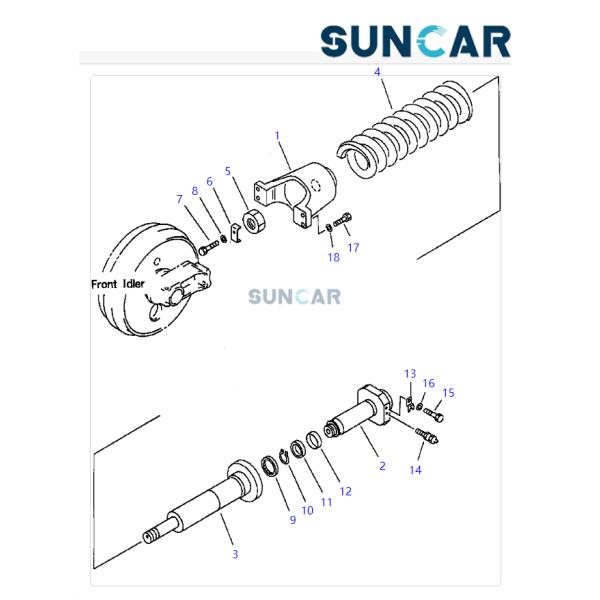 208-30-64130 208-30-71440 208-30-54131 Track Adjuster Seal Kit For Komatsu PC400-5/6/7/8 PC450-7 PC450-8