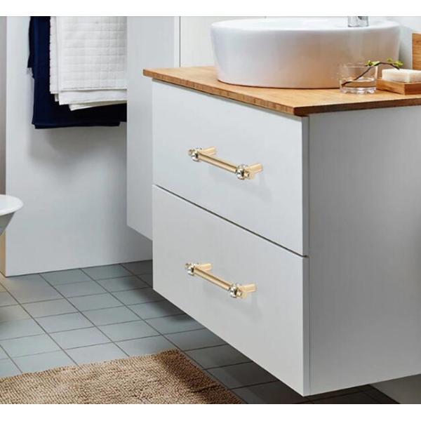 Luxury diamond Drawer Handles And Knobs 96mm Chrome Dresser Pulls acrylic Bathroom cabinet handle