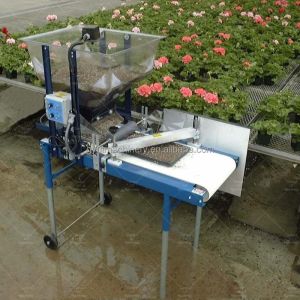 11 Row Microgreen Tray Seeding Machine with Conveyor Belt and Top Coater in