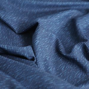 Blue Cationic Polyester Single Jersey Fabric Spandex Waffle Knit