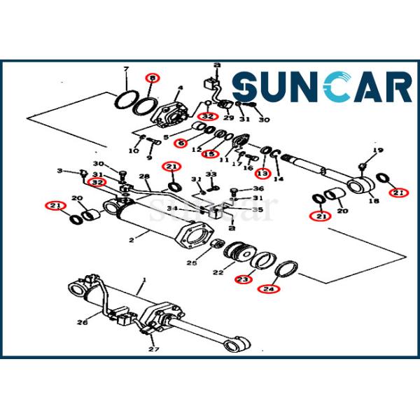 Ripper Lift Cylinder 707-99-71420 Service Kit Hydraulic Seal Kit For Komatsu D155A-2