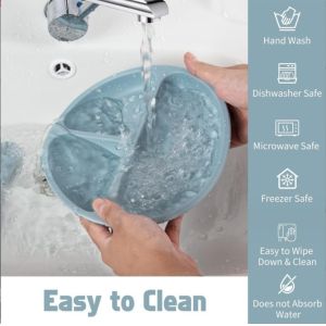 Food Grade Silicone Bowl and Spoon Set for Baby Feeding No Design Style Easy to