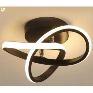 Modern Simple Aluminum Led Ceiling Lamp Built In Curved Shaped