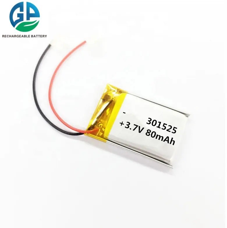 IEC62133 301525 80mah 110mah Rechargeable Lithium Polymer Battery 3.7V