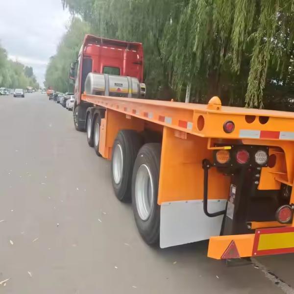 CIMC 40/ 45ft 2 Axle Steel Welded Longitudinal Beam Entensible Flatbed Trailer