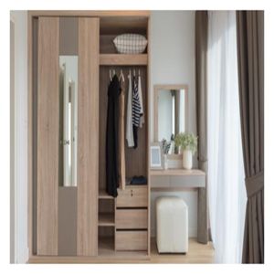 Custom Master Bedroom Wardrobe with Adjustable Open Lattice Design and