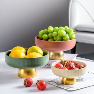 Wholesale Porcelain Fruit Bowl On Sliver Stand For Serving Desserts And Snacks In European Style from china suppliers