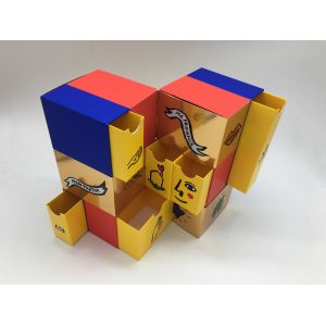 Reversible Gift Packaging Box With Drawer / Multidimensional Cardboard Storage
