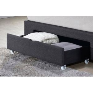 Wholesale Modern Linen Fabric Bed With Drawer / Black Upholstered Bed ODM Service from china suppliers