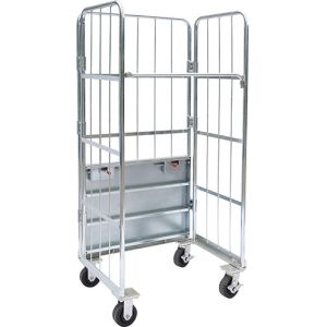 Wire Mesh Metal Trolley Storage With Wheels Logistics Cart