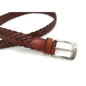 Unisex Handmade 3.3cm First Layer Leather Braided Belt