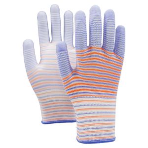 13 Gauge Polyester PU Palm Coated Gloves With Zebra Design