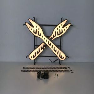 Satom Restaurant Knife and Fork Shape Led Neon Sign Lighting