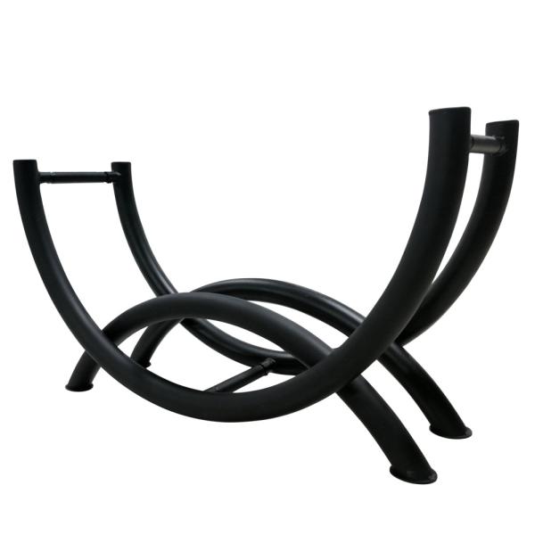 Construction Black Steel Fence Fireside Metal Log Storage Rack 19" Height