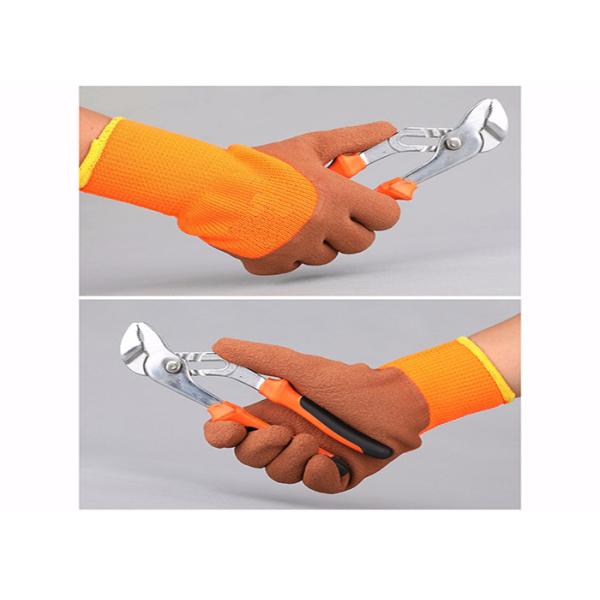 Anti Slip Warm Winter Work Gloves , Latex Rubber Coated Waterproof Winter Work Gloves