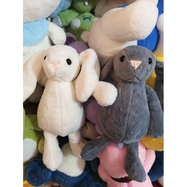 Plush toy stuffed bunny white/gray soft portable Christmas holiday gift animal cartoon cute shaped toy