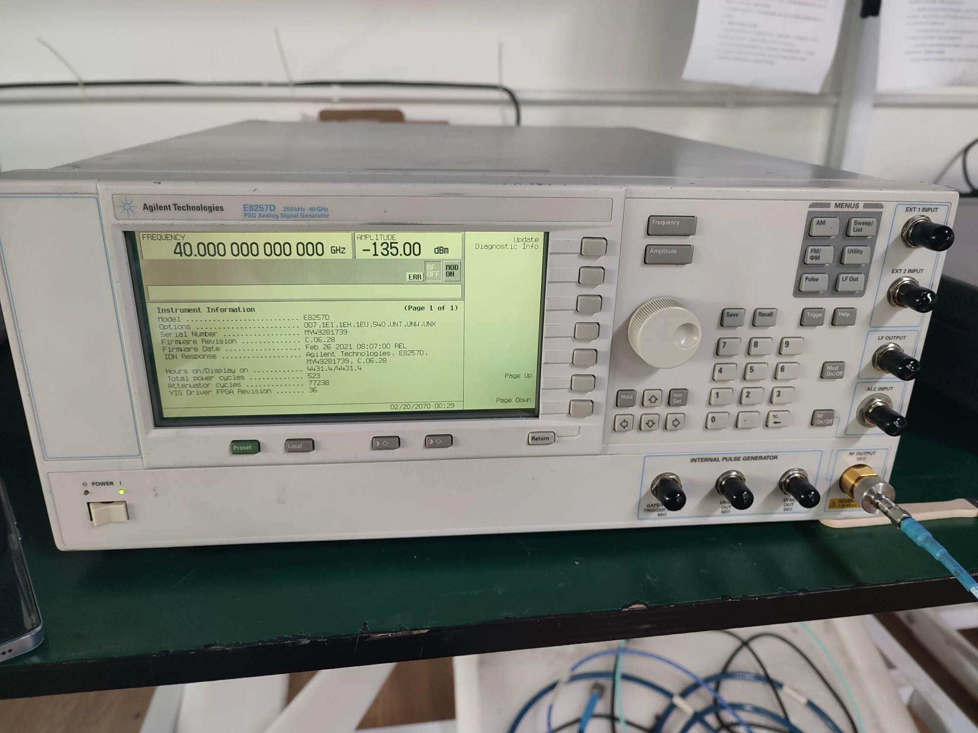 High Power PSG Analog Signal Generator RF Signal Generator Agilent E8257D 20GHz