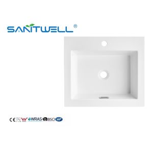 SWQ510 Sanitary Wate Artificial Stone Basins Small Size Solid Surface Matt White