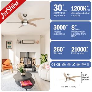 Pull Chain 220V 5 MDF Blades Large Ventilation AC Ceiling Fan for Restaurant