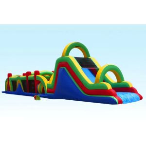 Wholesale 0.55mm PVC Tarpualin Giant Inflatable Obstacle Course With Slide from china suppliers