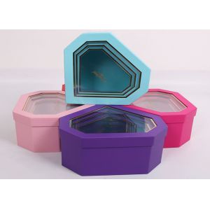 Wholesale Diamond Shaped Nested Stackable Cardboard Boxes With Clear PET Window from china suppliers