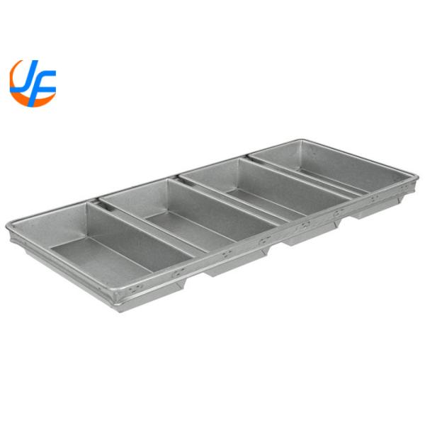 RK Bakeware China- 4 Straps Glazed Aluminum Loaf Pans , Aluminized Steel Bread Pan Set