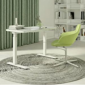 2 Stage Electric Height Adjustable Desk for Home Office Minimalistic Wooden