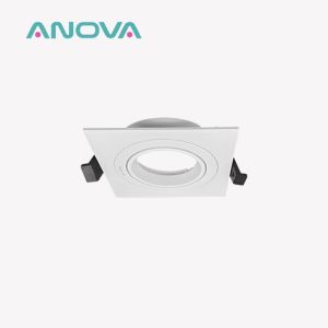 Commercial Square Recessed Spotlight Frame with 20° Tilt and Rotating Housing