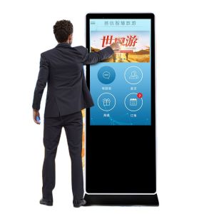 Wholesale 50&quot; 49&quot; inch standing vertical self service kiosk PC capacitive touchscreen Android/Win11/Linux OS with wireless WIFI 4G network from china suppliers