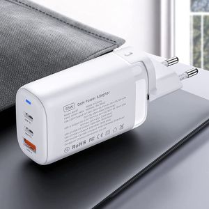 Fast GaN 65W Usb C Charger 3 Port For MacBook Laptop Samsung