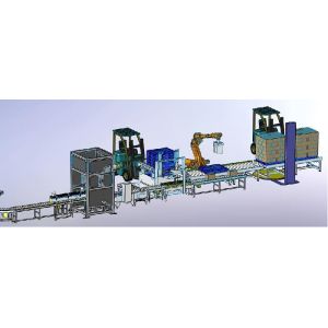 PLC Control Robotic Palletizing System Loader For Beverage Industry