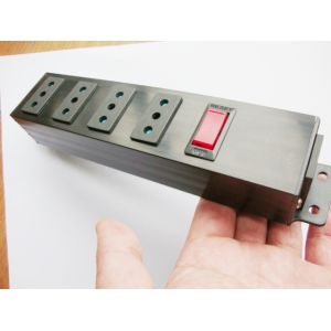 Italy/Chile 4 Outlet Mountable European Power Strip Bar With Surge Protector /
