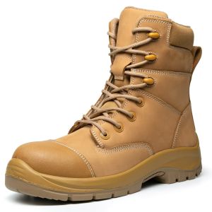 Yellow Style Martin Boots Slip Resistant / Wear Resistant Cowhide Work Boots