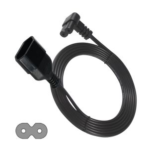 EU Schuko to IEC C7 Right Angle Power Cord 1.2M Black