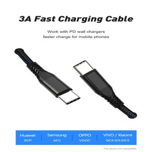 60W Fast Charging Type C Charger Cord 6ft 10ft