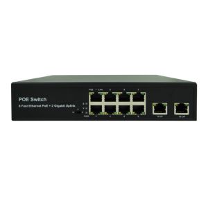 Latest POE-S2008GFB 8x100Mbps PoE + 2x1000Mbps Uplink IEEE802.3af/at PoE Switch