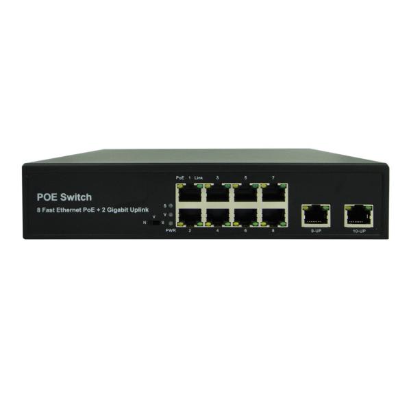 Latest POE-S2008GFB 8x100Mbps PoE + 2x1000Mbps Uplink IEEE802.3af/at PoE Switch