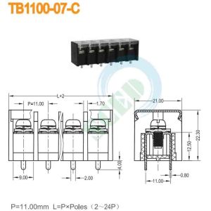 Barrier Type Terminal Block For Power Supply M4 20A 300V Screw Strip Terminals