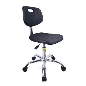 Adjustable ESD PU Office Chair Industrial Polished Finish Lab Stools With Backs