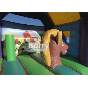 Commercial Children Inflatable Farm Theme Bounce House Combo With Slide For Kids