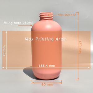 250ml HDPE Custom Refillable Shampoo Pump Bottle Non Leakage